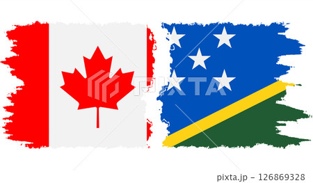 Solomon Islands and Canada grunge flags connection vector Solomon Islands and Canada grunge flags connection vector 126869328