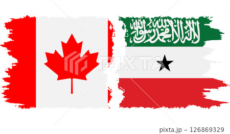 Somaliland and Canada grunge flags connection vector 126869329