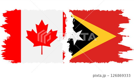Timor-Leste - East Timor and Canada grunge flags connection vecto Timor-Leste - East Timor and Canada grunge flags connection vecto 126869333