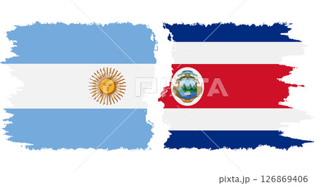 Costa Rica and Argentina grunge flags connection vector 126869406