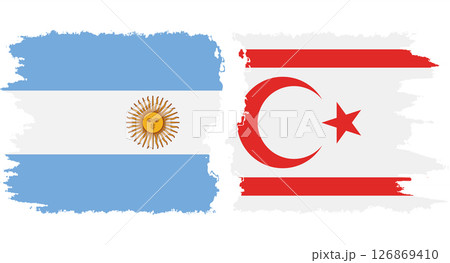Turkish Republic of Northern Cyprus and Argentina grunge flags conne 126869410