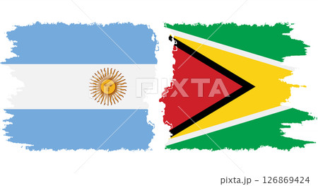 Guyana and Argentina grunge flags connection vector 126869424