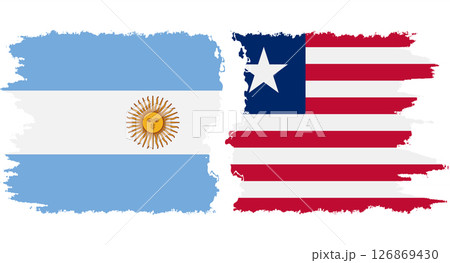 Liberia and Argentina grunge flags connection vector 126869430