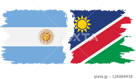 Namibia and Argentina grunge flags connection vector 126869438