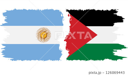 Palestine and Argentina grunge flags connection vector 126869443