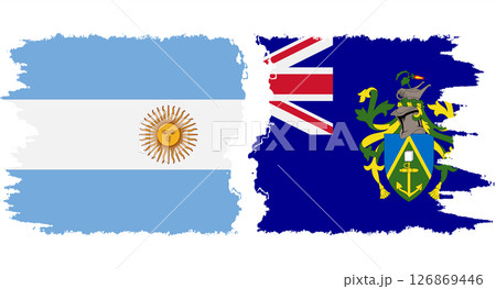 Pitcairn Islands and Argentina grunge flags connection vector 126869446
