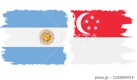 Singapore and Argentina grunge flags connection vector 126869454