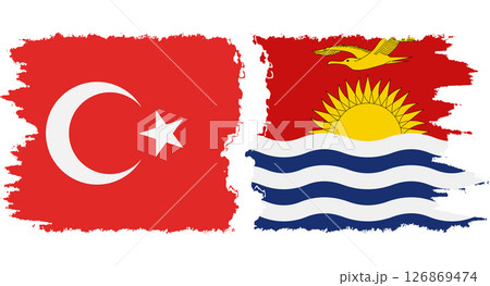 Kiribati and Turkey grunge flags connection vector Kiribati and Turkey grunge flags connection vector 126869474