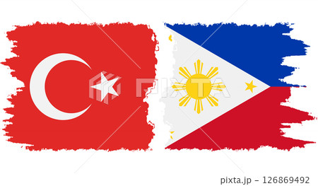 Philippines and Turkey grunge flags connection vector 126869492