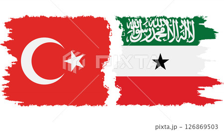 Somaliland and Turkey grunge flags connection vector 126869503