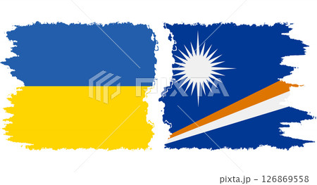 Marshall Islands and Ukraine grunge flags connection vector Marshall Islands and Ukraine grunge flags connection vector 126869558
