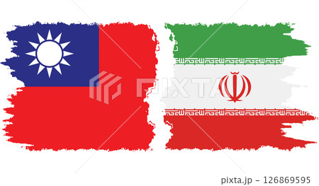 Iran and Taiwan grunge flags connection vector Iran and Taiwan grunge flags connection vector 126869595