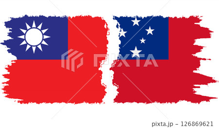 Independent State and Taiwan grunge flags connection vector 126869621