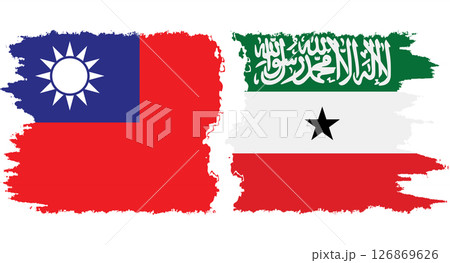 Somaliland and Taiwan grunge flags connection vector 126869626
