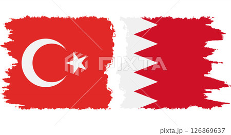 Bahrain and Turkey grunge flags connection vector Bahrain and Turkey grunge flags connection vector 126869637