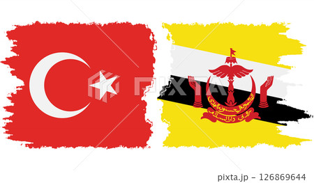 Brunei and Turkey grunge flags connection vector 126869644