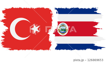 Costa Rica and Turkey grunge flags connection vector 126869653