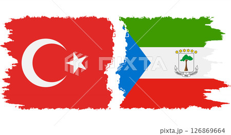 Equatorial Guinea and Turkey grunge flags connection vector Equatorial Guinea and Turkey grunge flags connection vector 126869664