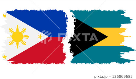 Bahamas and Philippines grunge flags connection vector 126869683