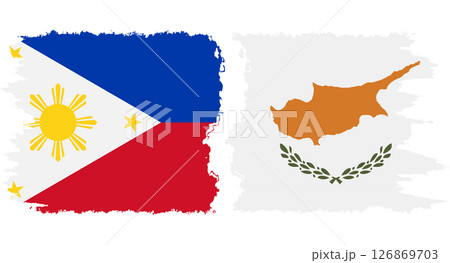 Cyprus and Philippines grunge flags connection vector 126869703