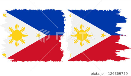 Philippines and Philippines grunge flags connection vector 126869739