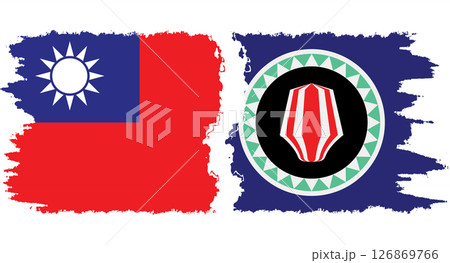 Bougainville and Taiwan grunge flags connection vector Bougainville and Taiwan grunge flags connection vector 126869766
