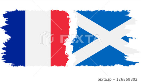 Scotland and France grunge flags connection vector Scotland and France grunge flags connection vector 126869802