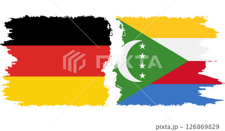 Comoros and Germany grunge flags connection vector 126869829