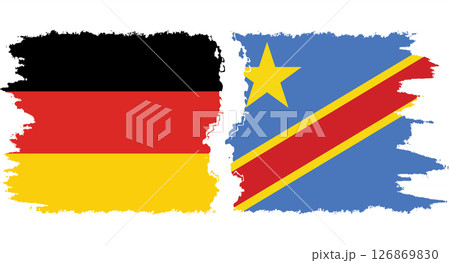 Congo - Kinshasa and Germany grunge flags connection vector 126869830