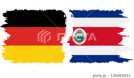Costa Rica and Germany grunge flags connection vector 126869832