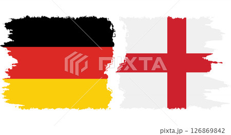 England and Germany grunge flags connection vector 126869842
