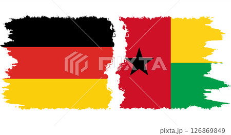 Guinea Bissau and Germany grunge flags connection vector 126869849