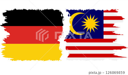 Malaysia and Germany grunge flags connection vector 126869859