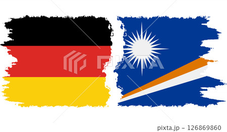Marshall Islands and Germany grunge flags connection vector 126869860