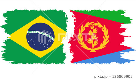 Eritrea and Brazil grunge flags connection vector 126869903