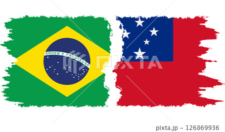 Independent State and Brazil grunge flags connection vector 126869936