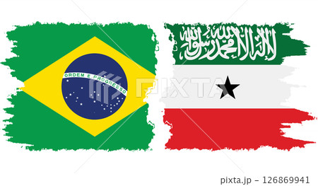 Somaliland and Brazil grunge flags connection vector Somaliland and Brazil grunge flags connection vector 126869941