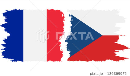 Czech and France grunge flags connection vector Czech and France grunge flags connection vector 126869973