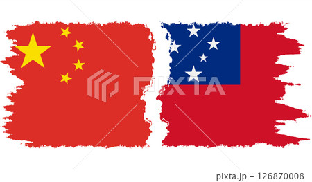 Independent State and China grunge flags connection vector 126870008