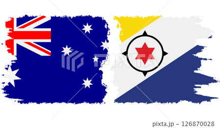 Bonaire and Australia grunge flags connection vector 126870028