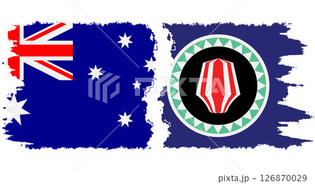 Bougainville and Australia grunge flags connection vector 126870029