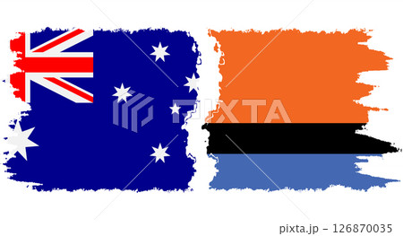Chagos and Australia grunge flags connection vector 126870035