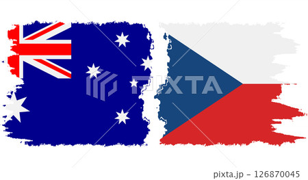 Czech and Australia grunge flags connection vector Czech and Australia grunge flags connection vector 126870045