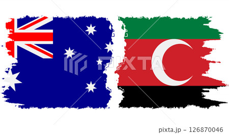 Darfur and Australia grunge flags connection vector 126870046
