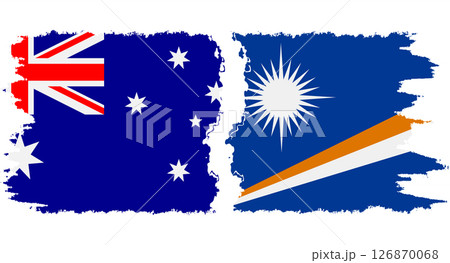 Marshall Islands and Australia grunge flags connection vector Marshall Islands and Australia grunge flags connection vector 126870068