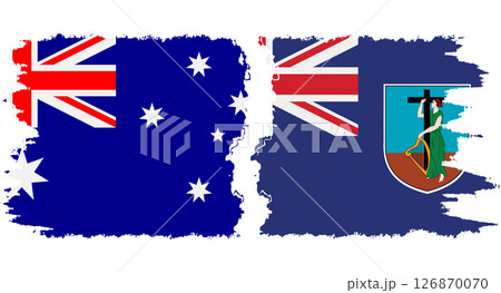 Montserrat and Australia grunge flags connection vector Montserrat and Australia grunge flags connection vector 126870070