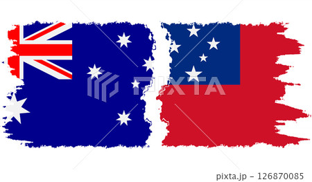 Independent State and Australia grunge flags connection vector 126870085