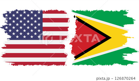 Guyana and USA grunge flags connection vector Guyana and USA grunge flags connection vector 126870264