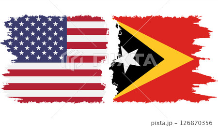 Timor-Leste - East Timor and USA grunge flags connection vector Timor-Leste - East Timor and USA grunge flags connection vector 126870356