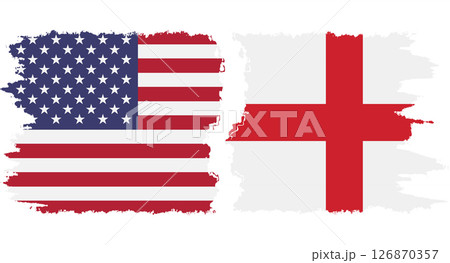 England and USA grunge flags connection vector England and USA grunge flags connection vector 126870357